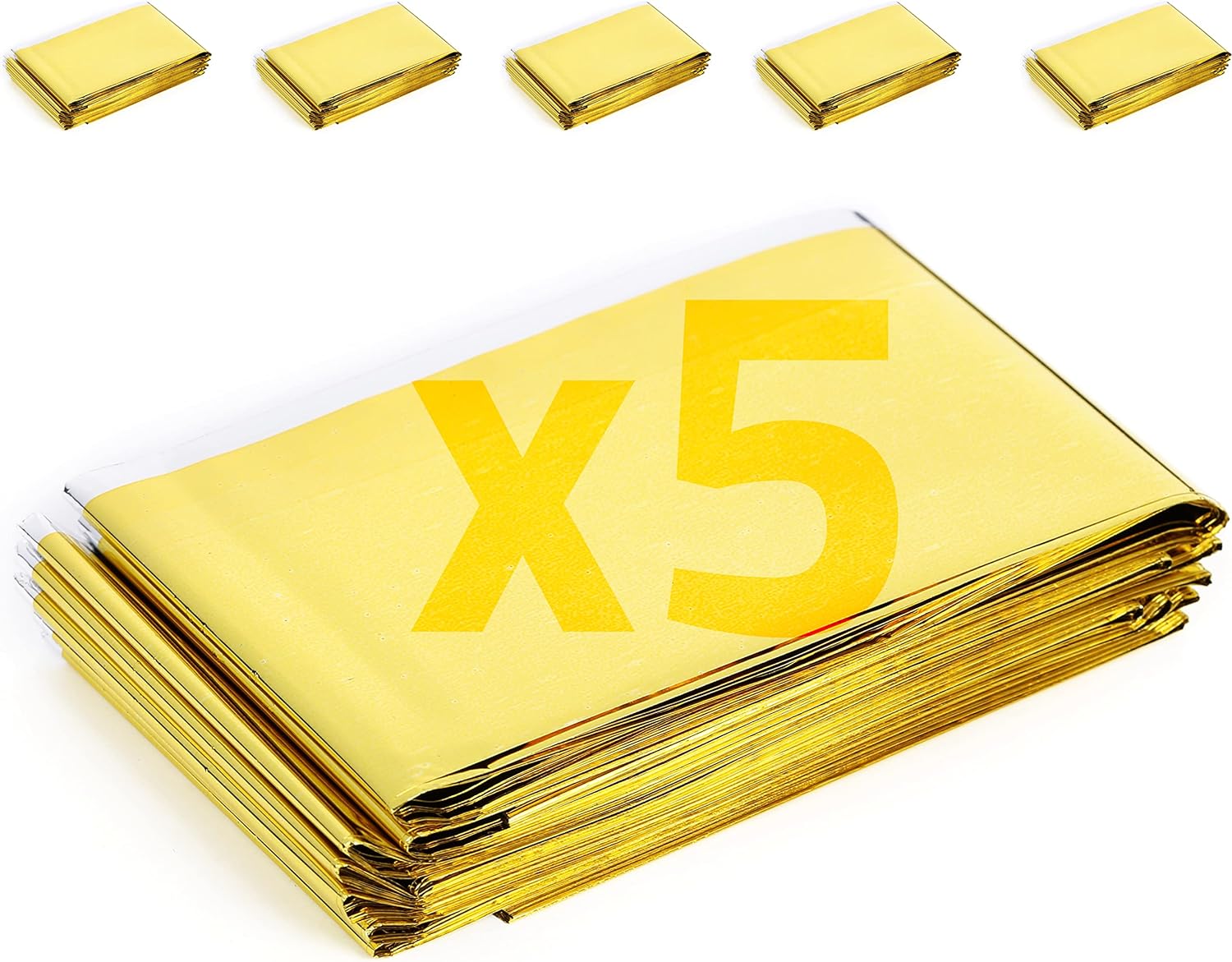 akit Couverture De Survie 5X Réutilisable Extra Large 210 * 160cm Imperméable Couverture Chauffante De Survie en Mylar pour Camping survie