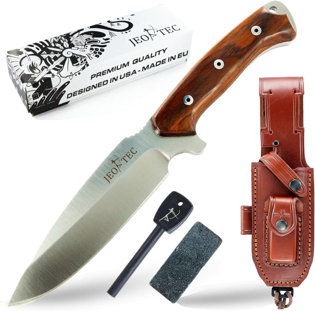 JEO-TEC Nº15 Couteau Bushcraft Outdoor avec Lame N690C - Étui Inclus