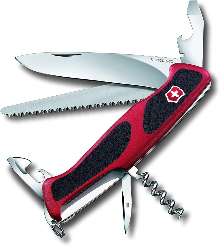 Victorinox Ranger 55 Grip - Couteau Suisse 0.9563.C en Rouge/Noir