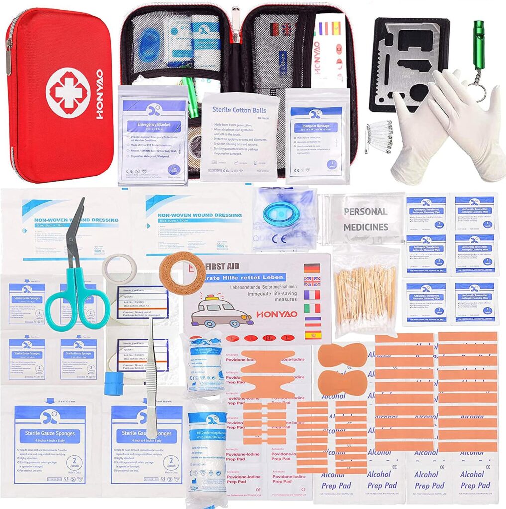 HONYAO Trousse de Premier Secours Mini 200 Pièces Randonnée