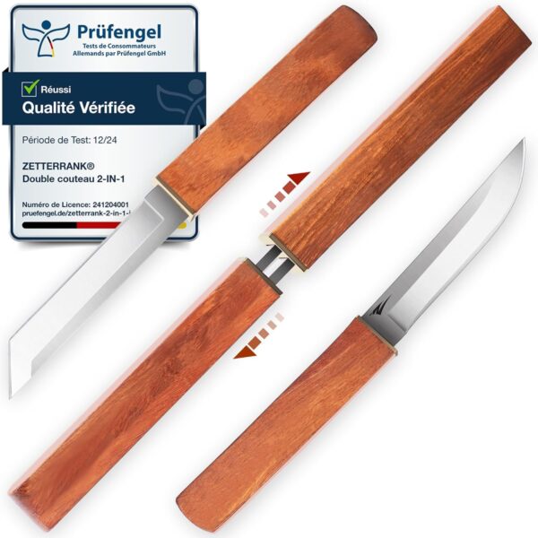 Zetterrank 2-in-1 Double Couteau de Chasse