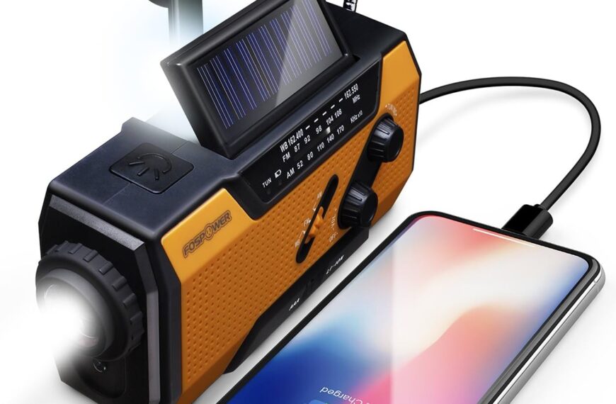FosPower Radio Portable d'urgence Météo avec Batterie de 2.000mAh