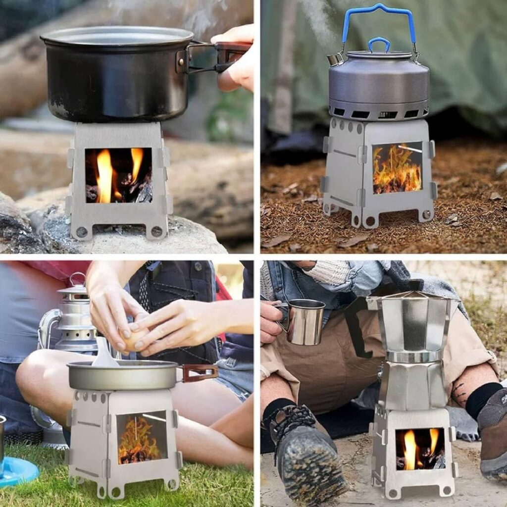 Herchr Réchaud à Bois de Camping: Mini Fourneaux pour Pique-Nique et Cuisson