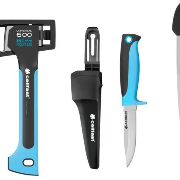 Cellfast Ensemble Pratique d'outils de survie hache couteau scie