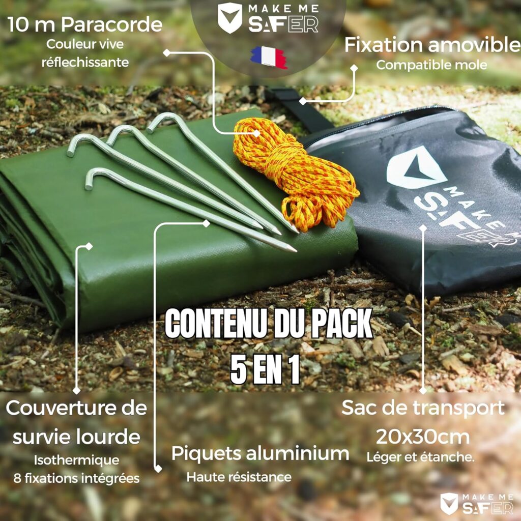 Bushcraft Couverture de Survie MAKE ME SAFER