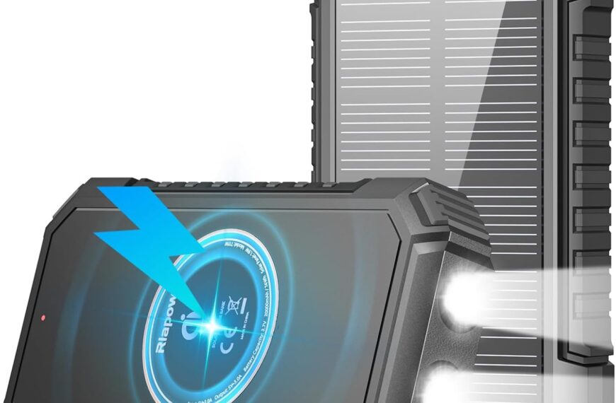 Découvrez le Riapow Chargeur Solaire 26800mAh idéal pour les aventuriers