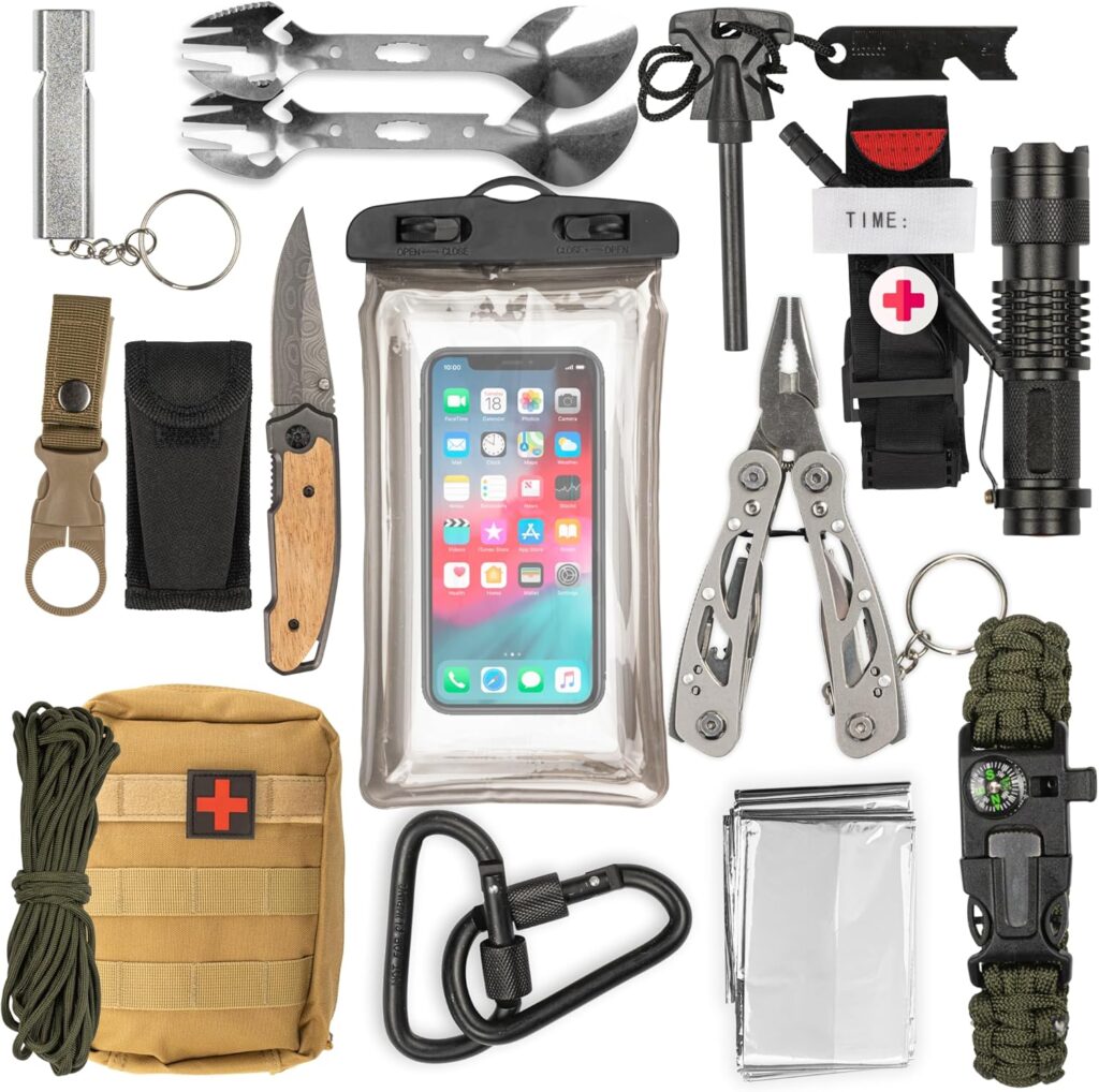 TINALAND Kit de Survie Militaire Complet