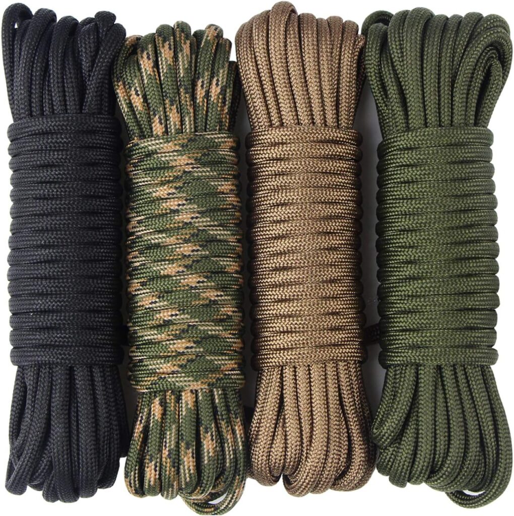Aufodara 4 Pièces Cordes en Paracorde 7 Brins Nylon