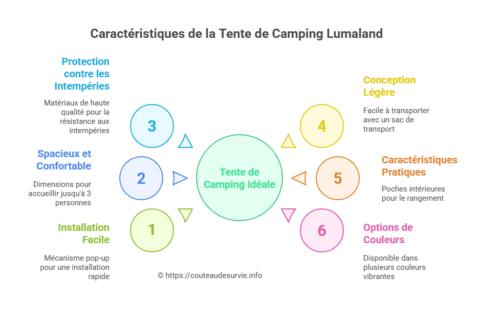 Caractéristiques de la Tente de Camping Lumaland