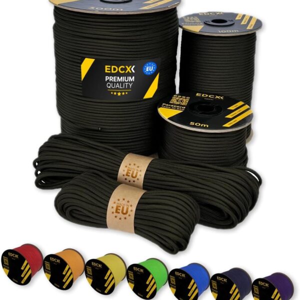 EdcX Paracorde 550 - Résistant et Durable, Fabriqué en Europe