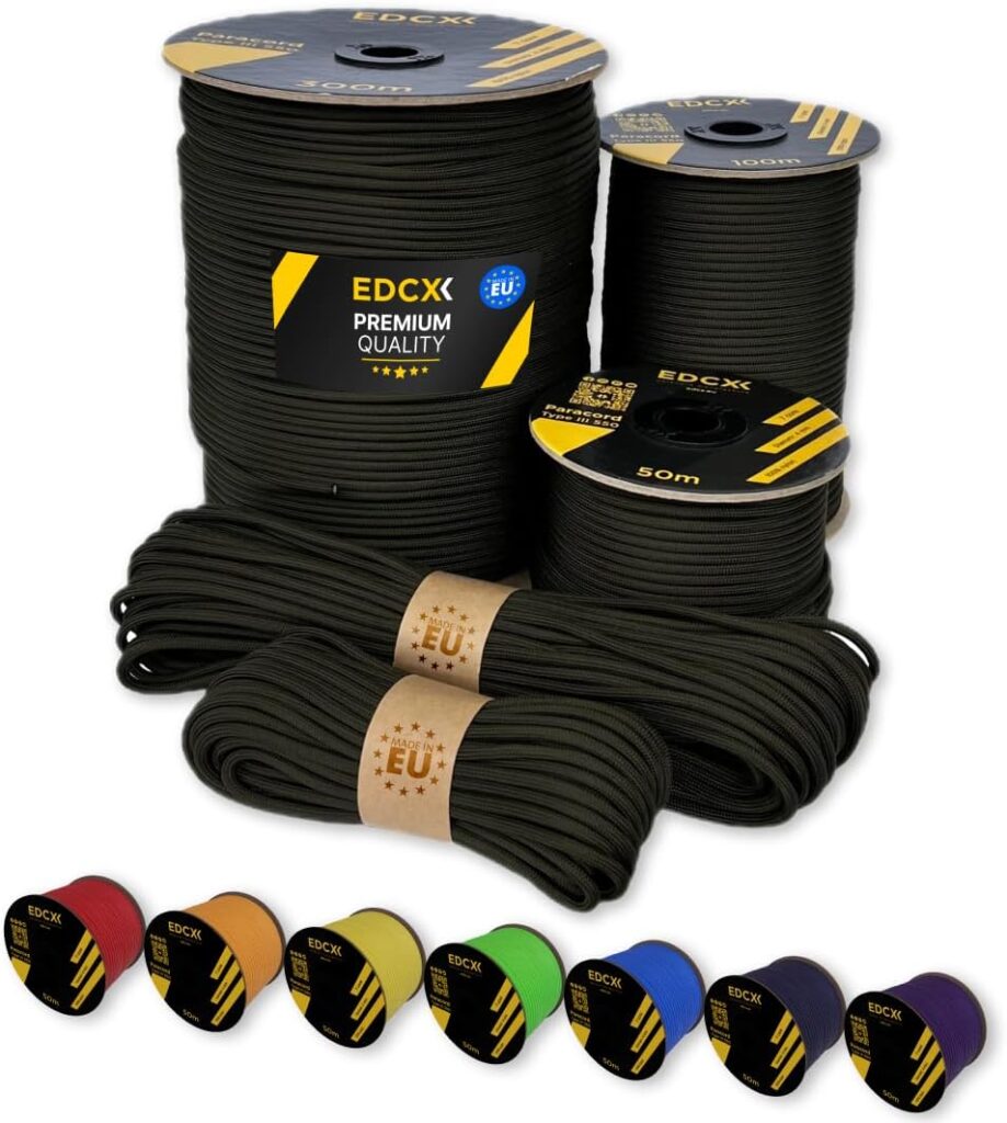 EdcX Paracorde 550 - Résistant et Durable, Fabriqué en Europe