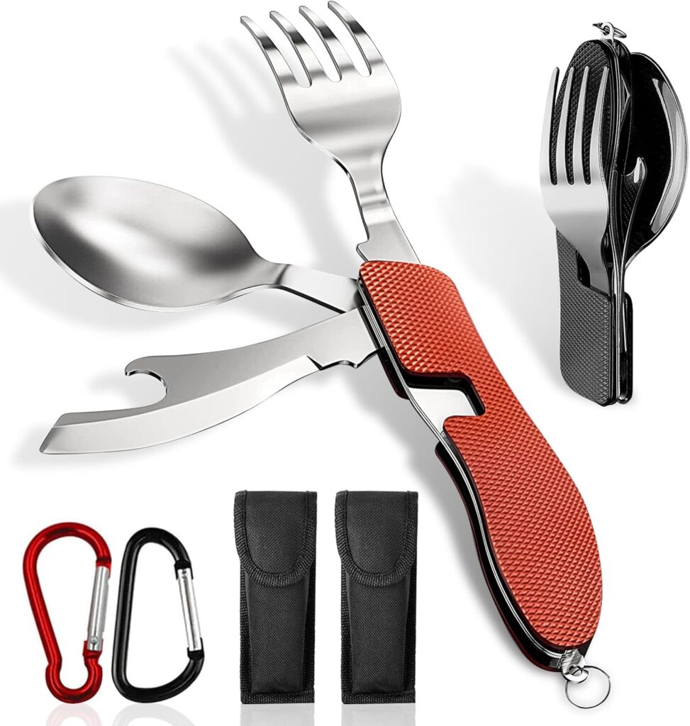 ADNEWX lot de 2 Couverts de Camping Inox - Léger & Pratique