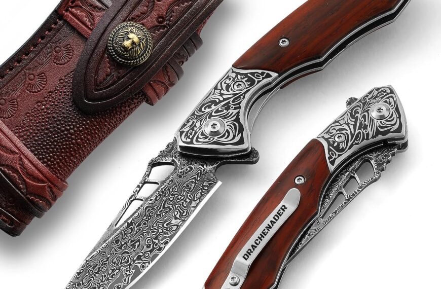 Couteau de poche Damas DRACHENADER - Artisanat et Performance
