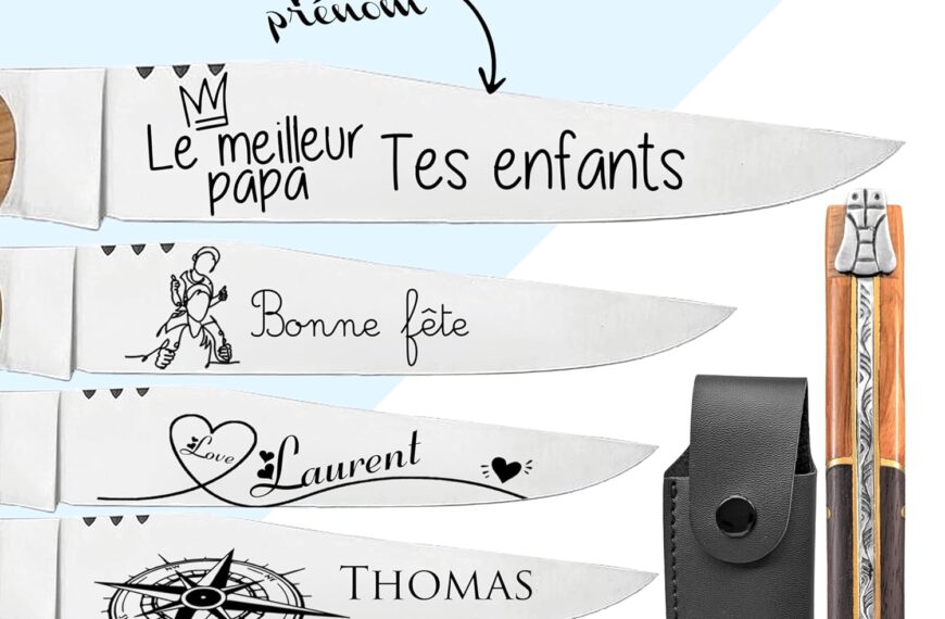 Couteau Pliant Laguiole Personnalisé - Idéal Cadeau Fête des Pères