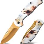 Couteau de Poche Plys élégant avec motif ours - Pratique et stylé