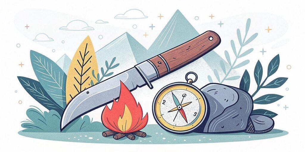 le KHU Couteau de survie bushcraft graphic