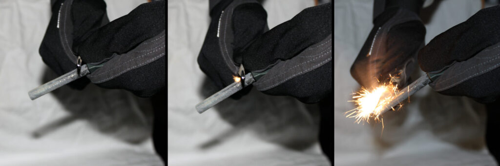 Le firesteel : 3000°C à chaque geste, indifférent à la pluie et au vent. Notre première recommandation.