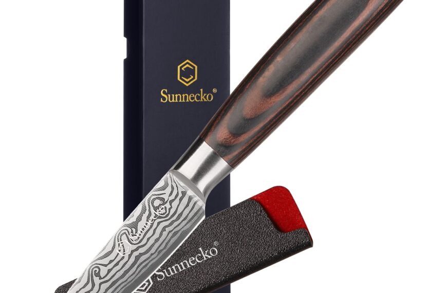 Sunnecko Couteau Office 9 cm en Acier Inoxydable